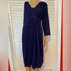 Motherhood Maternity long-sleeved black and blue dress in a size large